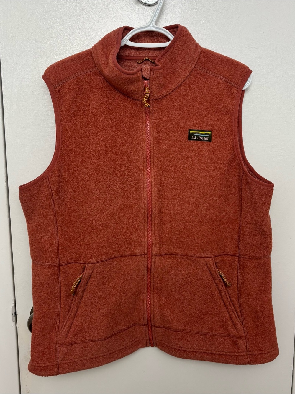 L.L. Bean Women’s Mountain Kathadin Logo Classic Fleece Vest Field Rose Size XL